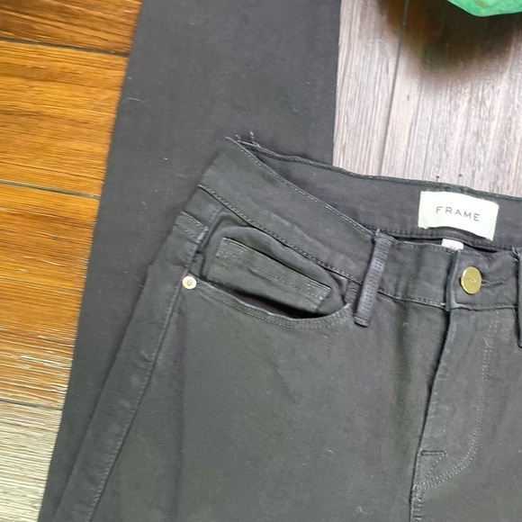 FRAME DENIM Le Skinny de Jeanne Crop Black Denim Jeans Size 26‎ - Picture 4 of 14